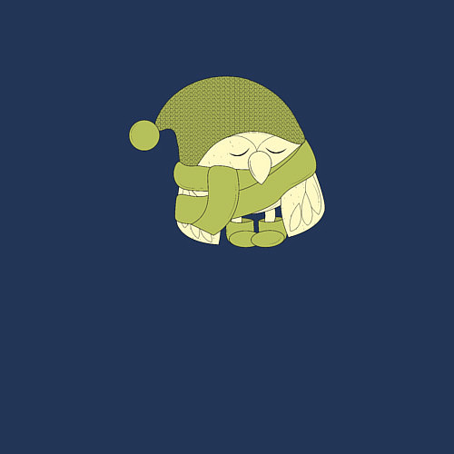 Мужской свитшот Сонный совенок / Тёмно-синий – фото 3