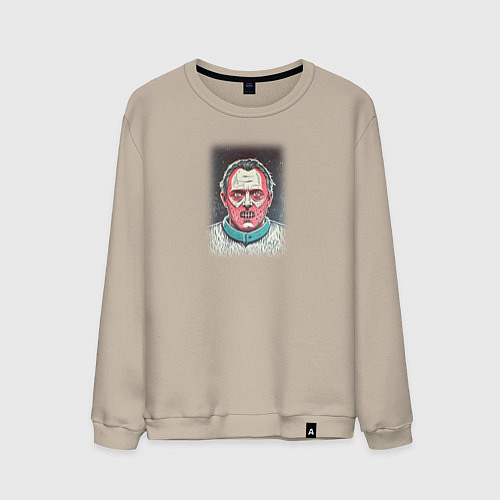 Мужской свитшот Ганнибал Лектер из фильма Молчание Ягнят / Миндальный – фото 1