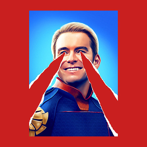 Мужской свитшот Хоумлендер с лазерами Пацаны / Красный – фото 3