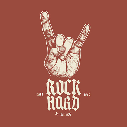 Мужской свитшот Тяжёлый рок не остановить / Кирпичный – фото 3