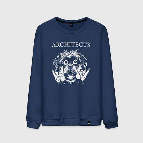 Мужской свитшот Architects rock dog / Тёмно-синий – фото 1