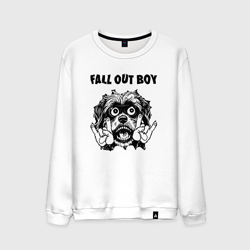 Мужской свитшот Fall Out Boy - rock dog / Белый – фото 1