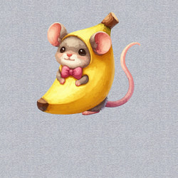 Свитшот хлопковый мужской Мышка в банане милая мем, цвет: меланж — фото 2