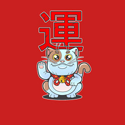 Свитшот хлопковый мужской Кот на удачу, цвет: красный — фото 2