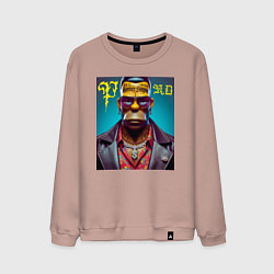 Свитшот хлопковый мужской Homer Simpson - punk is not dead, цвет: пыльно-розовый