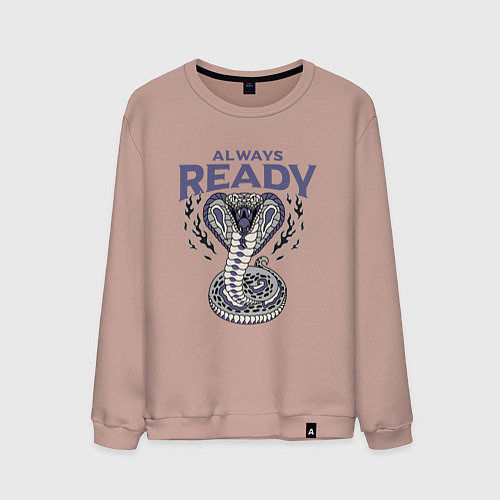 Мужской свитшот Всегда готов y2k / Пыльно-розовый – фото 1