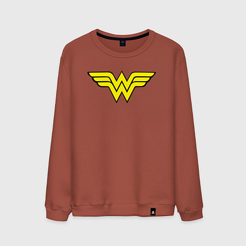 Мужской свитшот Wonder woman logo / Кирпичный – фото 1
