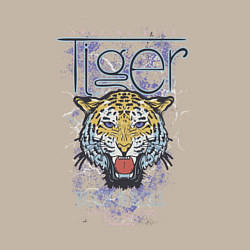 Свитшот хлопковый мужской Тигр и рок н ролл, цвет: миндальный — фото 2