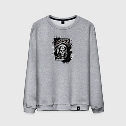 Свитшот хлопковый мужской Веселая смерть в капюшоне, цвет: меланж