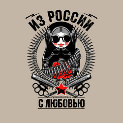 Свитшот хлопковый мужской Боевая славянская матрёшка - русский стиль, цвет: миндальный — фото 2