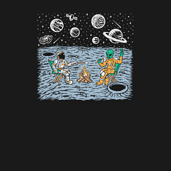 Свитшот хлопковый мужской Космический пикник, цвет: черный — фото 2