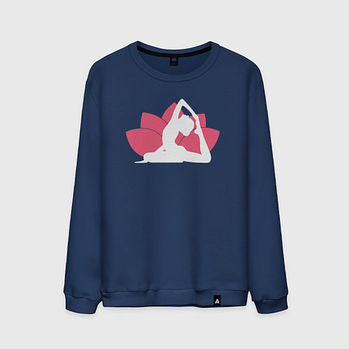 Мужской свитшот Йога лотос / Тёмно-синий – фото 1