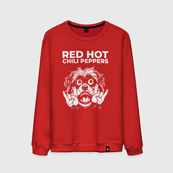 Свитшот хлопковый мужской Red Hot Chili Peppers rock dog, цвет: красный