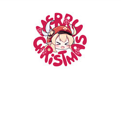 Свитшот хлопковый мужской Merry christmas - Genshin Impact, цвет: белый — фото 2