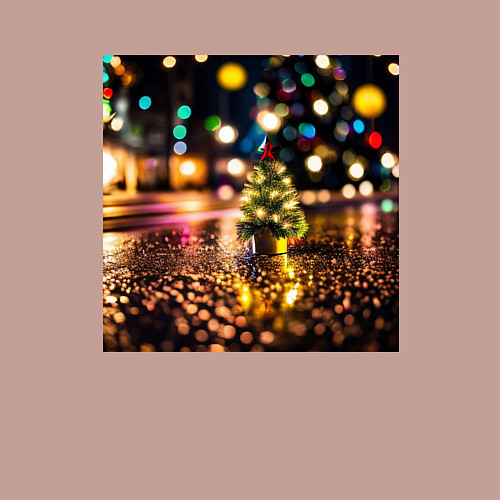 Мужской свитшот Новогодняя маленькая ёлочка / Пыльно-розовый – фото 3