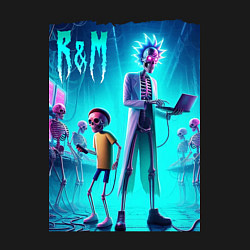 Свитшот хлопковый мужской Rick and Morty - neon glow, цвет: черный — фото 2