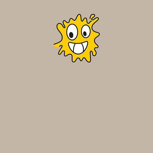 Мужской свитшот Веселая жёлтая клякса / Миндальный – фото 3