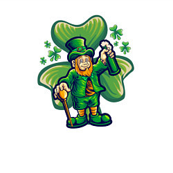 Свитшот хлопковый мужской Ирландец с пивом, цвет: белый — фото 2