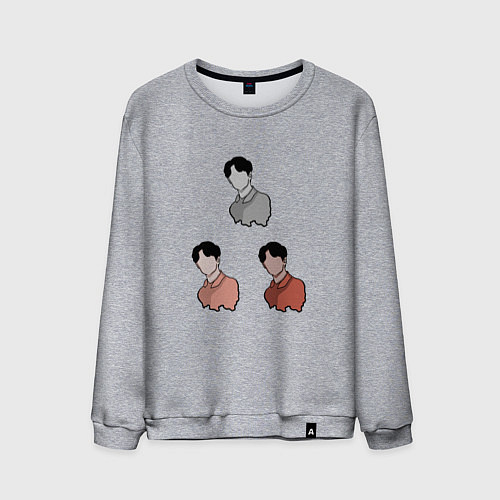 Мужской свитшот Три портрета, одна личность / Меланж – фото 1