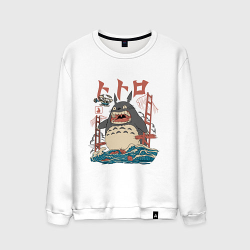 Мужской свитшот Мой сосед Тоторо Годзилла / Белый – фото 1