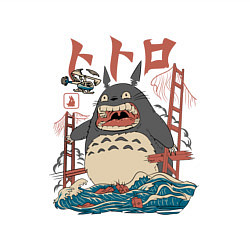 Свитшот хлопковый мужской Мой сосед Тоторо Годзилла, цвет: белый — фото 2