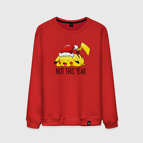 Мужской свитшот Pikachu not this year / Красный – фото 1