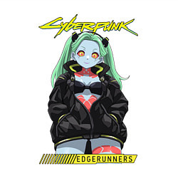 Свитшот хлопковый мужской Cyberpunk edge runners - rebecca, цвет: белый — фото 2