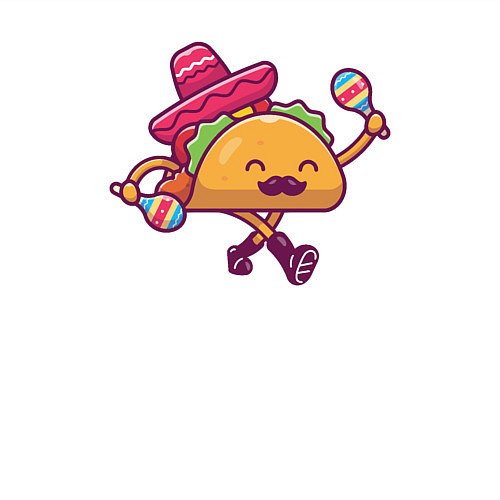 Мужской свитшот Забавный тако / Белый – фото 3