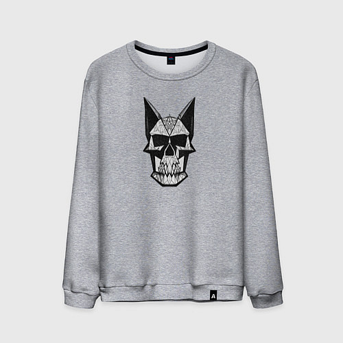 Мужской свитшот Skull symbol / Меланж – фото 1