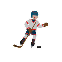 Свитшот хлопковый мужской Эмоциональный хоккеист, цвет: белый — фото 2