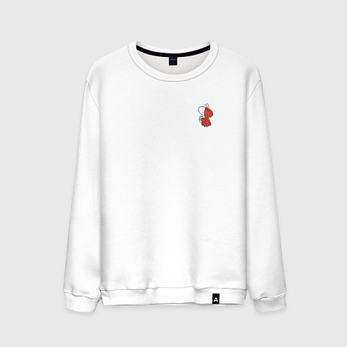 Мужской свитшот Божья коровка маленькая / Белый – фото 1