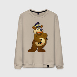 Свитшот хлопковый мужской Мишка-почтальон, цвет: миндальный
