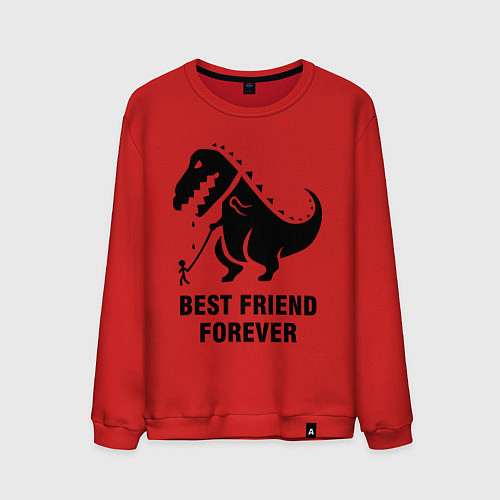 Мужской свитшот Godzilla best friend / Красный – фото 1