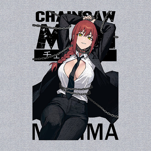 Мужской свитшот Chainsaw Man - Makima / Меланж – фото 3