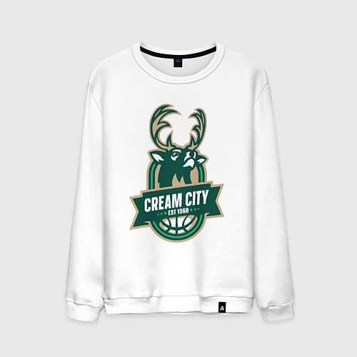 Мужской свитшот Milwaukee Bucks cream city / Белый – фото 1