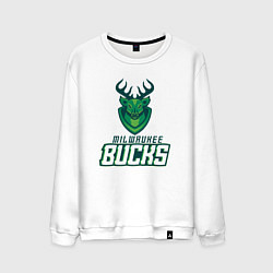 Свитшот хлопковый мужской Milwaukee Bucks NBA, цвет: белый