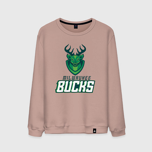 Мужской свитшот Milwaukee Bucks NBA / Пыльно-розовый – фото 1