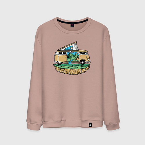 Мужской свитшот Выезд на природу / Пыльно-розовый – фото 1