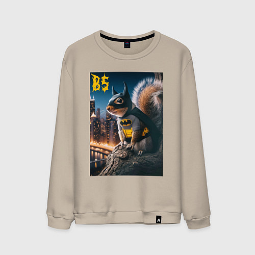 Мужской свитшот Bat squirrel - ai art fantasy / Миндальный – фото 1