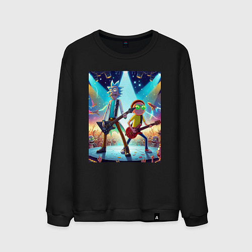 Мужской свитшот Rick and Morty - punk rock / Черный – фото 1