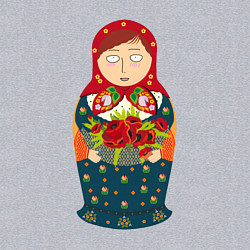 Свитшот хлопковый мужской Матрёшка милая, цвет: меланж — фото 2