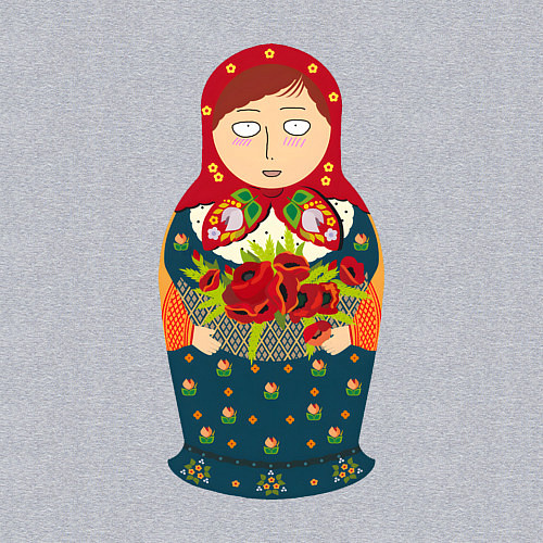 Мужской свитшот Матрёшка милая / Меланж – фото 3