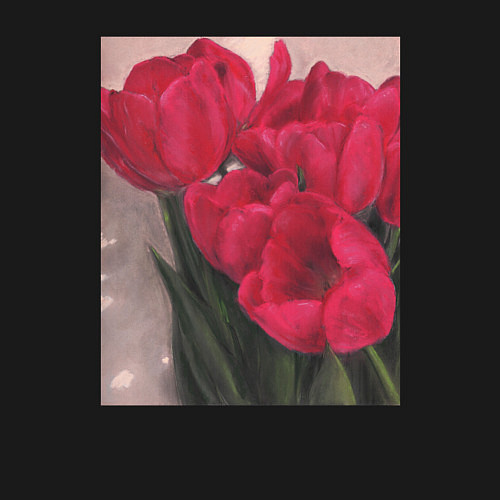 Мужской свитшот Тюльпаны красные / Черный – фото 3