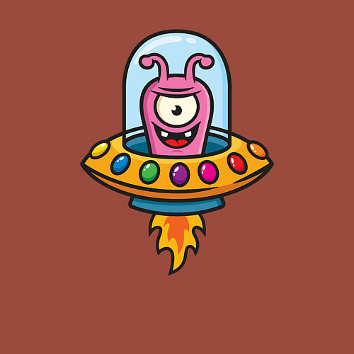 Мужской свитшот Забавный инопланетянин / Кирпичный – фото 3