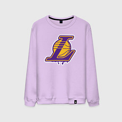 Свитшот хлопковый мужской Lakers team, цвет: лаванда