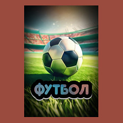 Свитшот хлопковый мужской Футбольный мяч на поле, цвет: кирпичный — фото 2