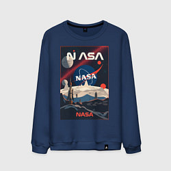 Свитшот хлопковый мужской NASA ретро, цвет: тёмно-синий