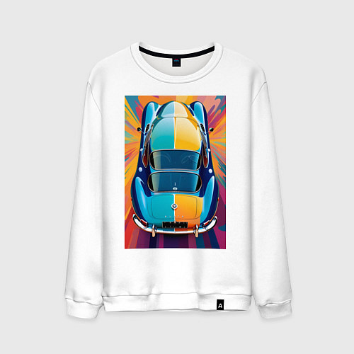 Мужской свитшот Яркий ретро автомобиль / Белый – фото 1