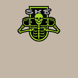 Свитшот хлопковый мужской Скелет скейтер, цвет: миндальный — фото 2