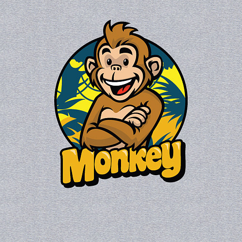 Мужской свитшот Monkey jungle / Меланж – фото 3